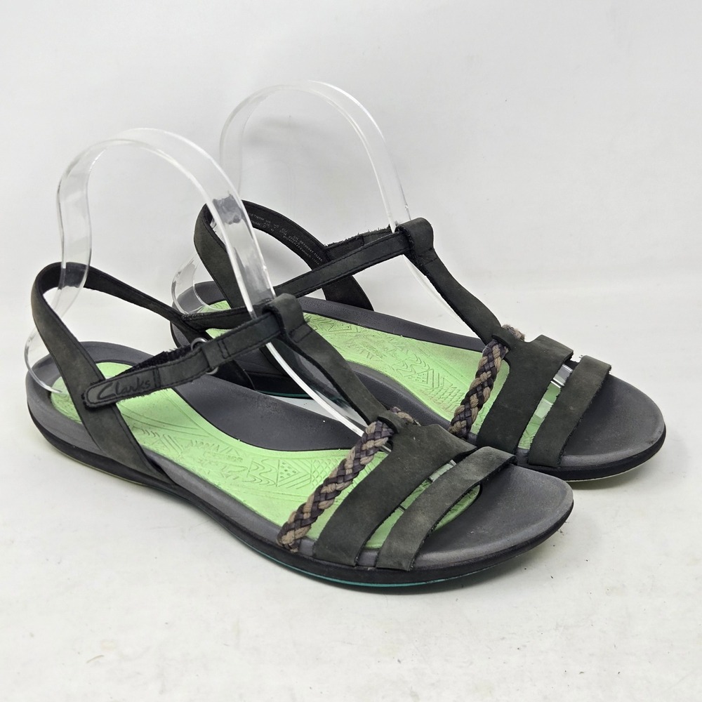 Clarks Tealite Grace Strappy Sandals Grey Green Women 7 M 26108847